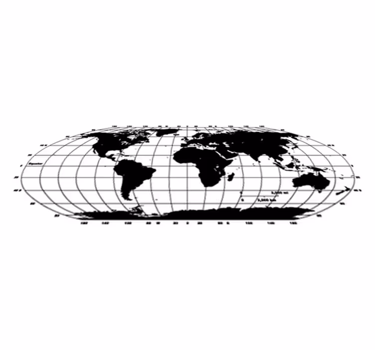Vinylový koberec s mapou sveta jednofarebný - Tenstickers