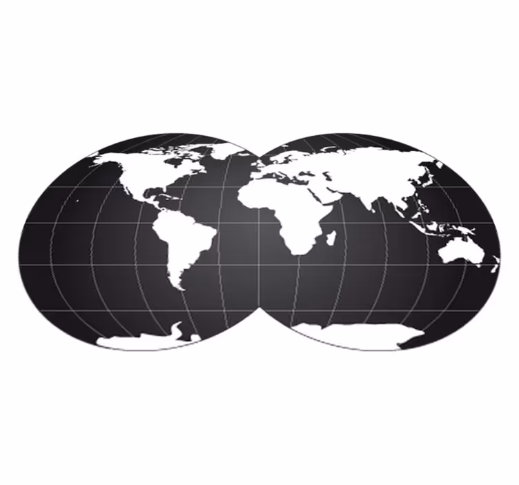 Vinylový koberec s mapou sveta dvojitý zemský glóbus - Tenstickers