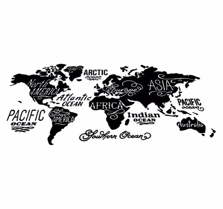 Vinylový koberec s mapou sveta s detailmi - Tenstickers