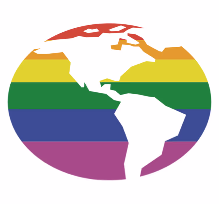 Vinylový koberec s mapou sveta lgbt dekorácia - Tenstickers