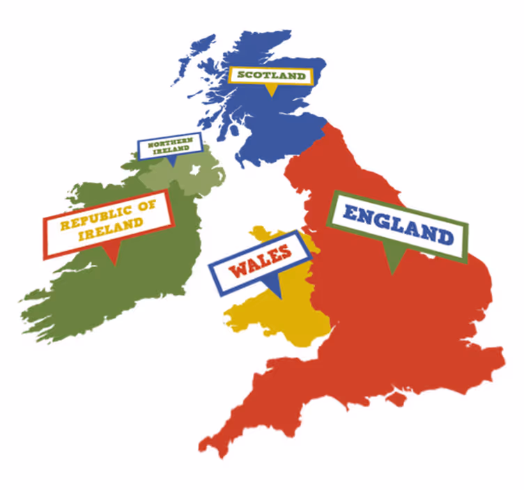 Vinylový koberec s mapou sveta farebná veľká británia - Tenstickers