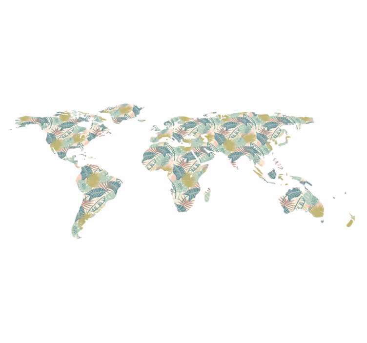 Vinylový koberec s mapou sveta tropická mapa - Tenstickers