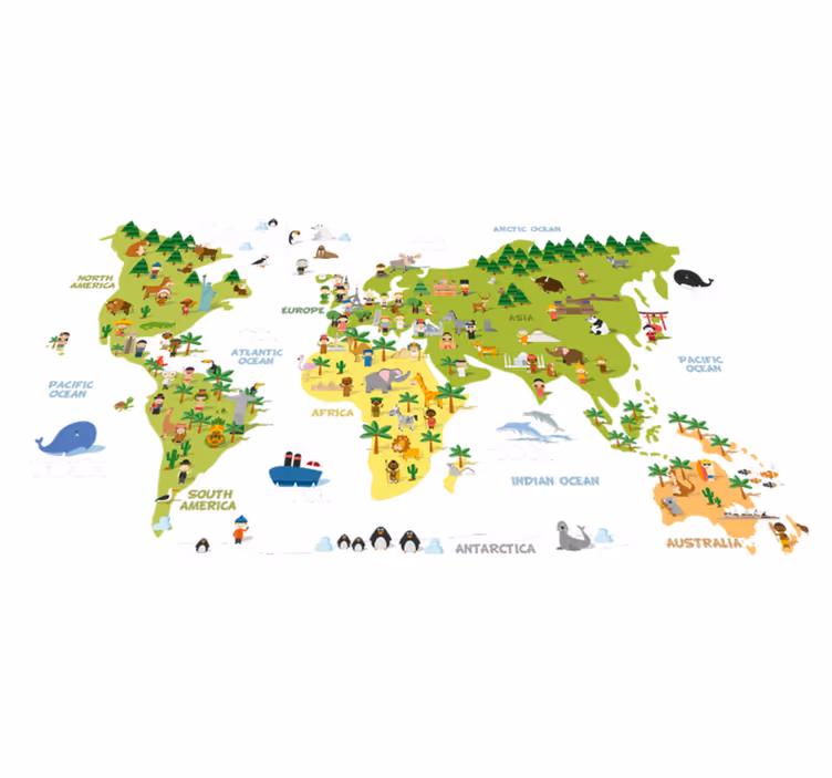 Vinylový koberec s mapou sveta anglických krajín - Tenstickers