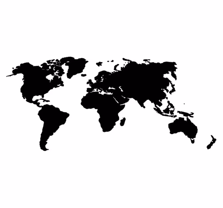 Vinylový koberec s mapou sveta jednofarebný - Tenstickers