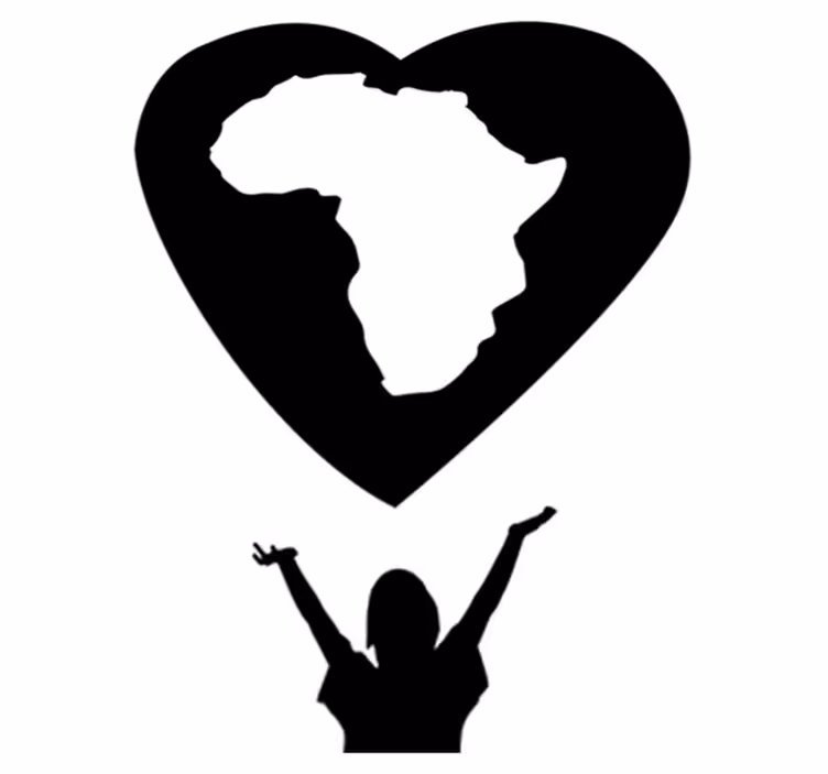 Vinylový koberec s mapou sveta srdce afriky - Tenstickers