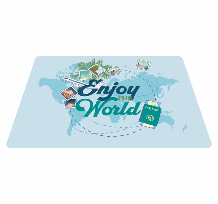 Vinylový koberec s mapou sveta užívajte svetovú mapu - Tenstickers