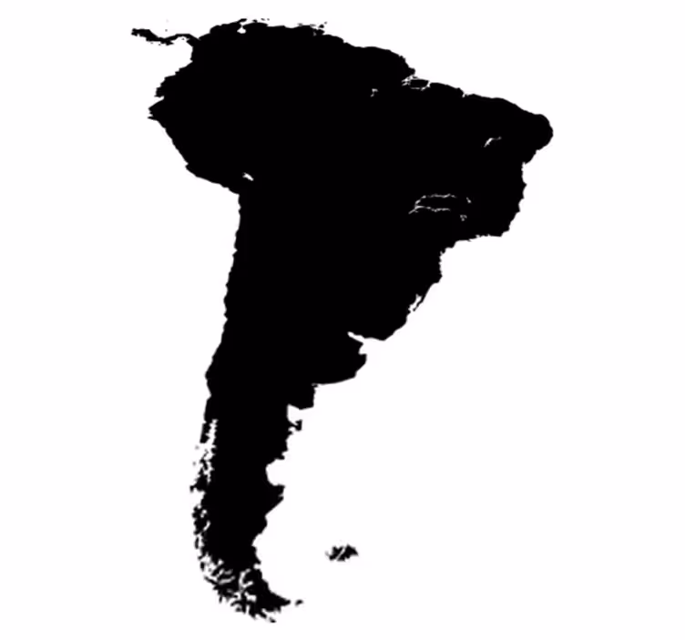 Vinylový koberec s mapou sveta silueta južnej ameriky - Tenstickers