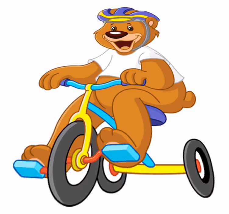 Detský vinylový koberec s cyklistickým medveďom - Tenstickers