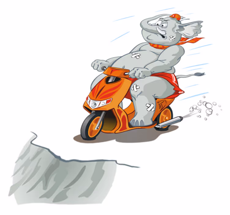 Detský vinylový koberec sloník na motocykli - Tenstickers