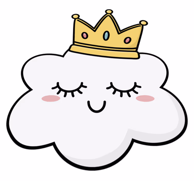 Detský vinylový koberec korunované oblaky - Tenstickers