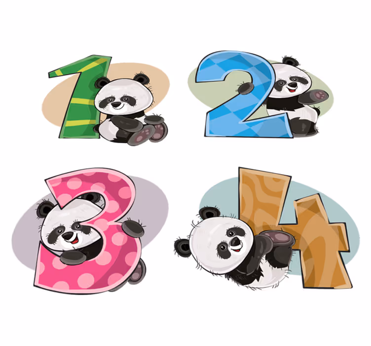 Detský vinylový koberec 4 pandy - Tenstickers
