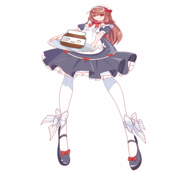 Detský vinylový koberec s anime dievčaťom a nutellou - Tenstickers