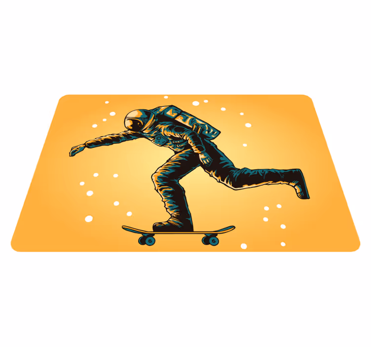 Detský vinylový koberec astronaut na skateboarde - Tenstickers