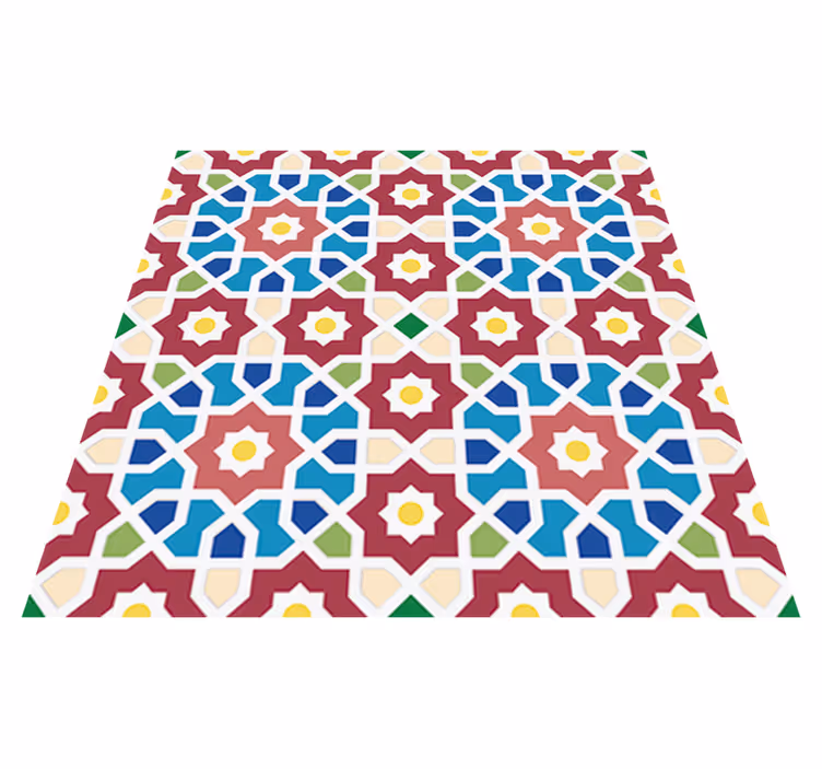 Vinylový koberec do kúpeľne arabská hydraulická dlažba - Tenstickers