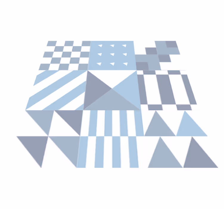Vinylový koberec do kúpeľne s geometrickým modrým vzorom - Tenstickers