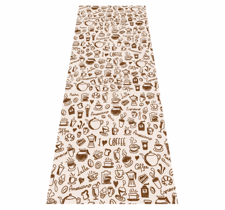 Vinylový koberec do kuchyne s kávovými motívmi - Tenstickers