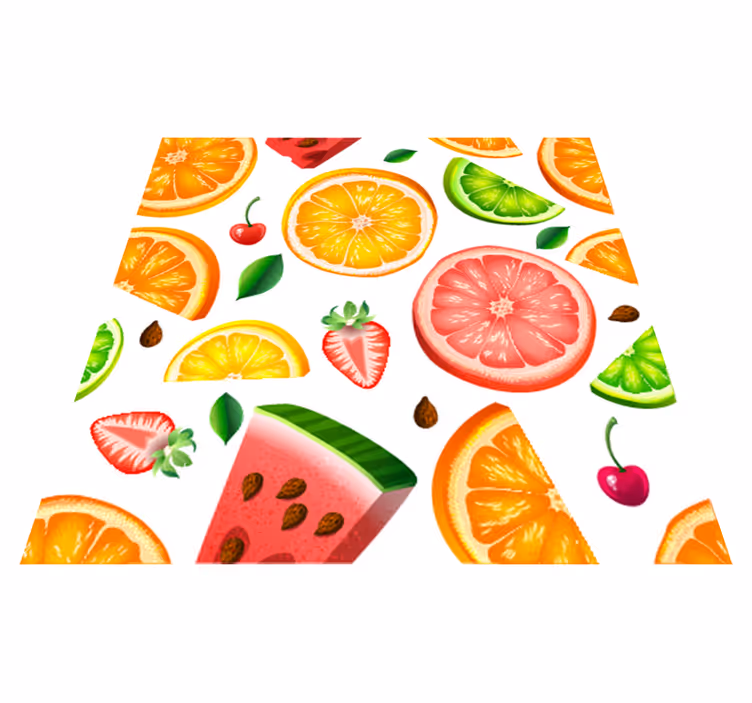Vinylový koberec do kuchyne s ovocnou bordúrou - Tenstickers