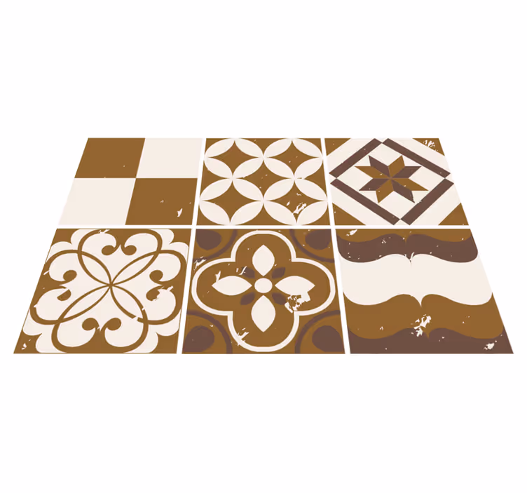 Vinylový koberec do kuchyne hnedý cementový dizajn - Tenstickers