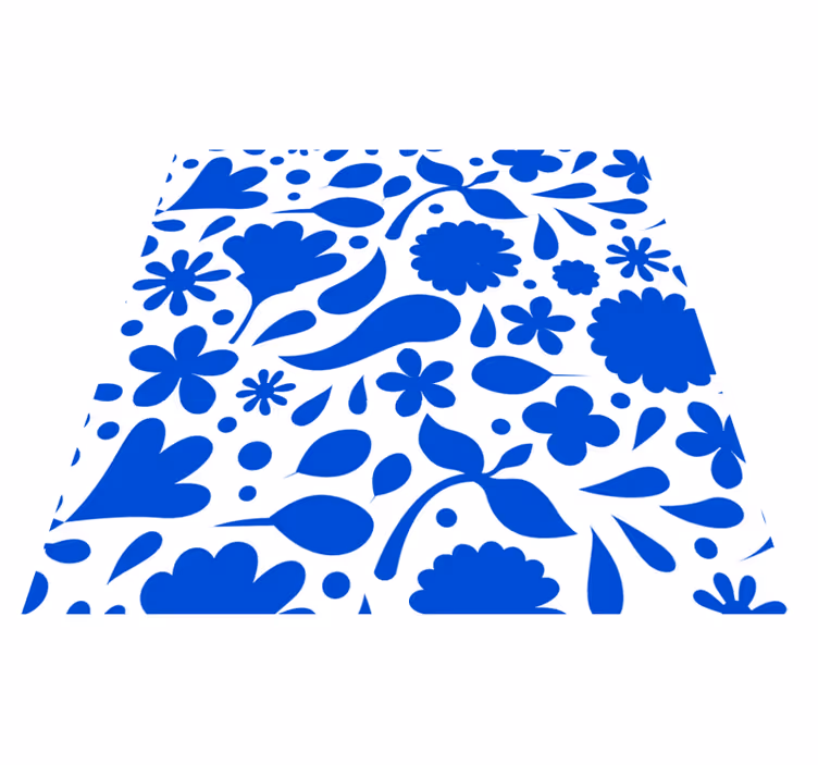 Vinylový koberec do kuchyne s modrými kvetmi - Tenstickers