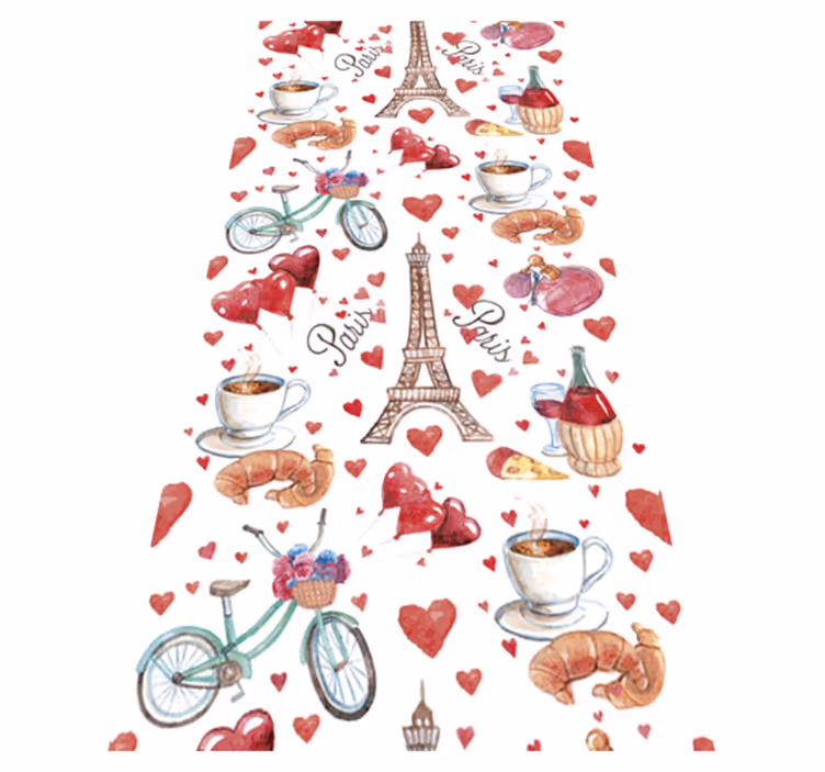 Vinylový koberec do kuchyne miluj paríž - Tenstickers