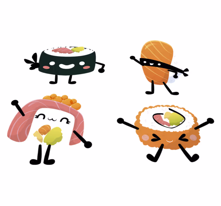 Vinylový koberec do kuchyne roztomilé sushi - Tenstickers