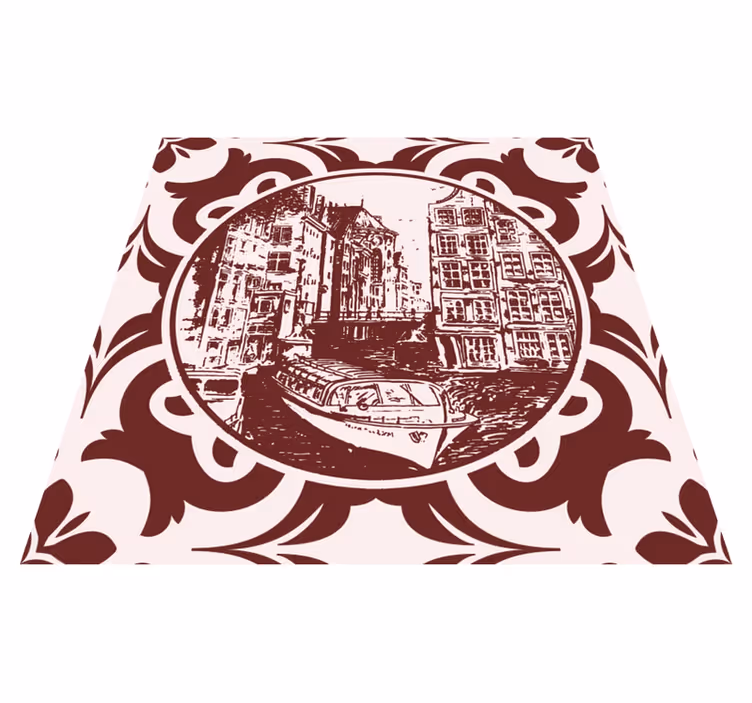 Vinylový koberec do kuchyne kanálové domy a loď - Tenstickers