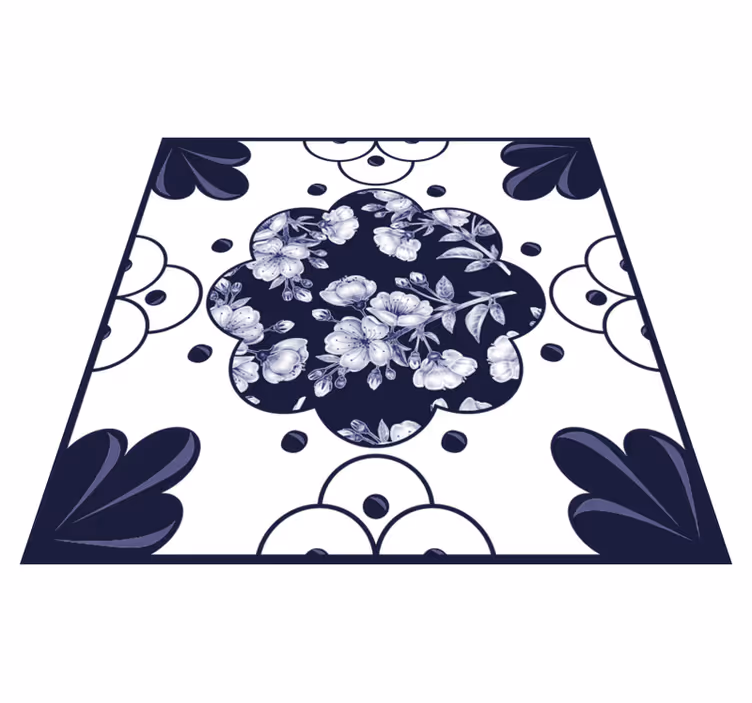 Vinylový koberec do kuchyne s kvetinovým vzorom - Tenstickers