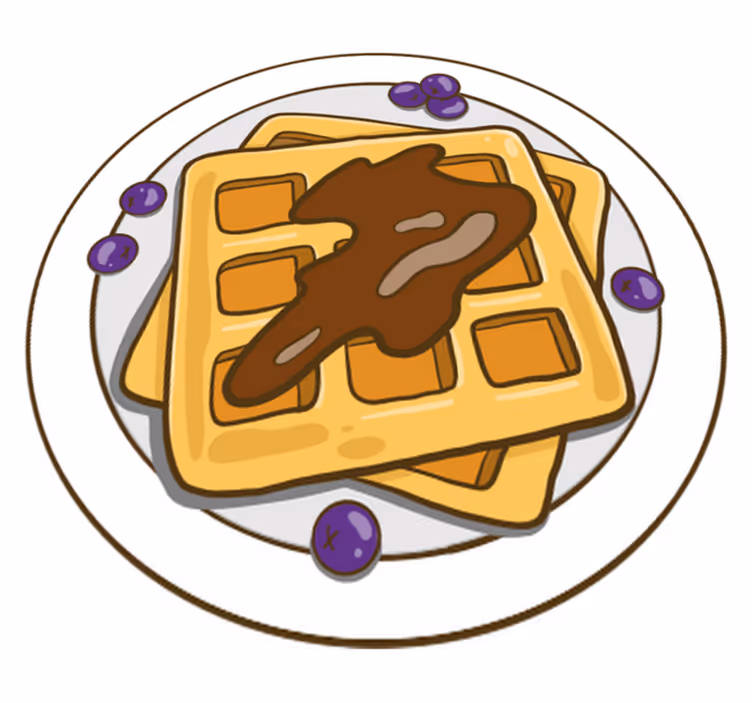 Vinylový koberec do kuchyne nálepky s ilustráciou vaflí - Tenstickers