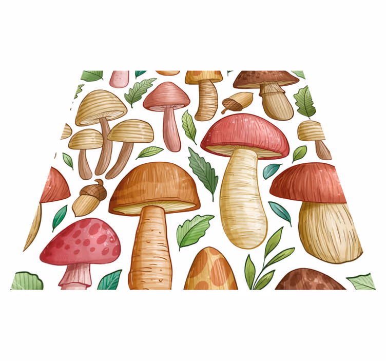 Vinylový koberec do kuchyne s rôznymi hubami - Tenstickers