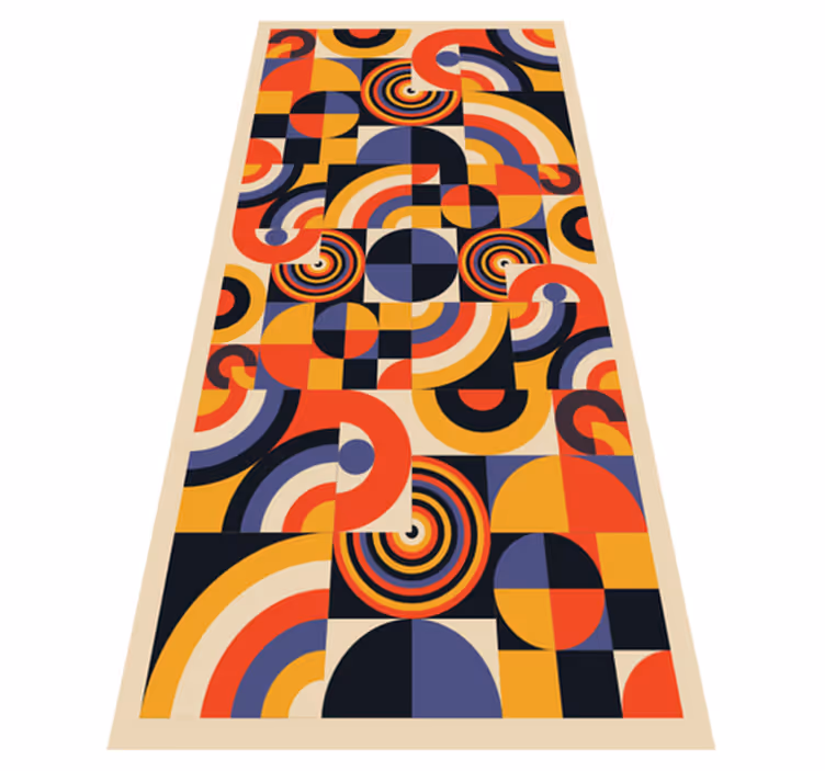 Vinylový koberec do kuchyne farebné bauhaus kruhy - Tenstickers