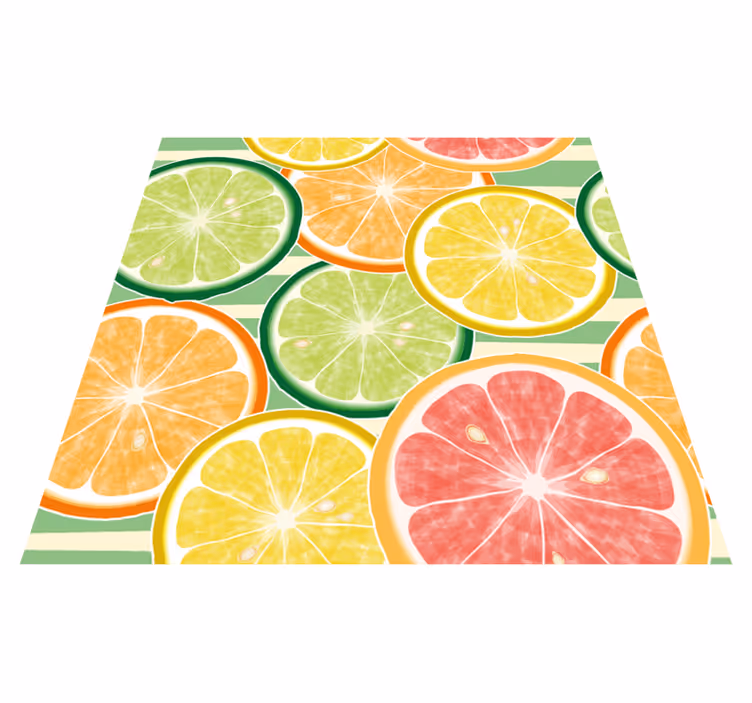 Vinylový koberec do kuchyne s citrusovými nálepkami - Tenstickers