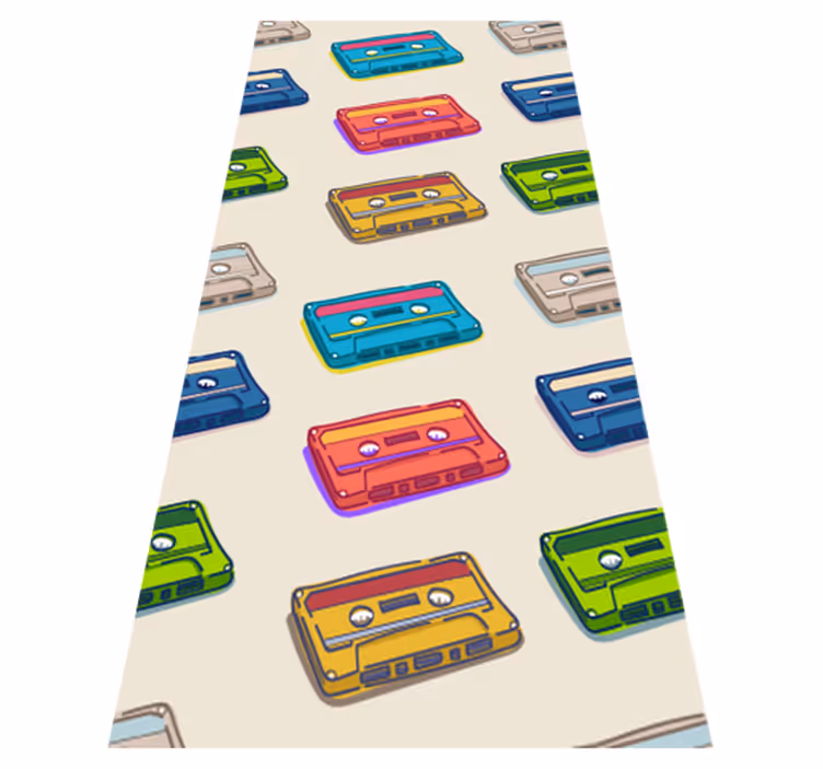 Vinylový koberec do spálne s retro kazetovým vzorom - Tenstickers