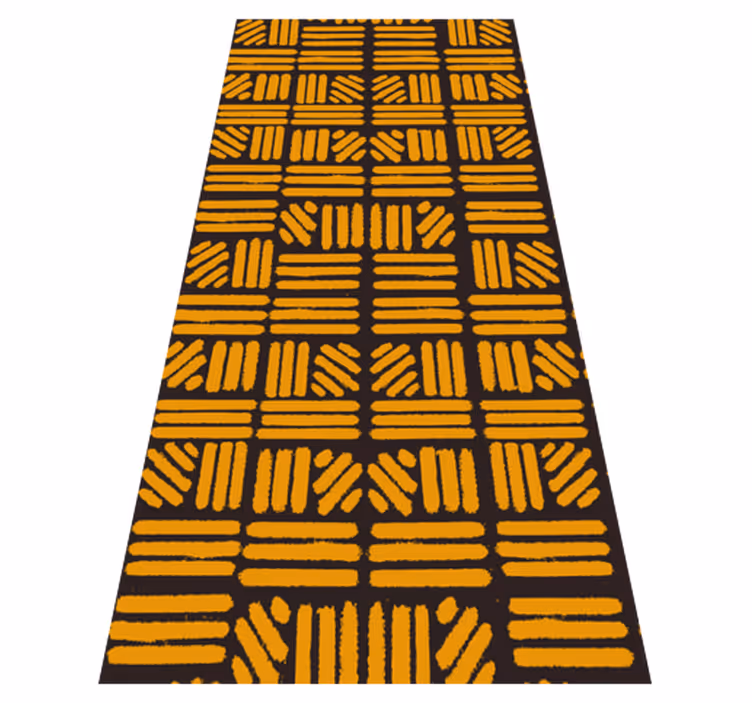 Vinylový koberec do spálne v africkom zlatom abstrakte - Tenstickers