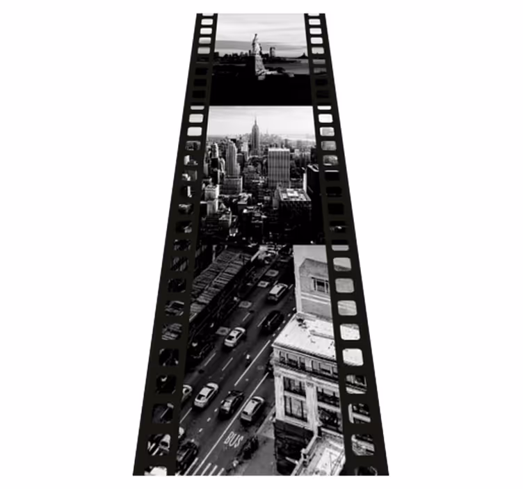 Vinylový koberec do spálne s kolážou fotografií nyc - Tenstickers