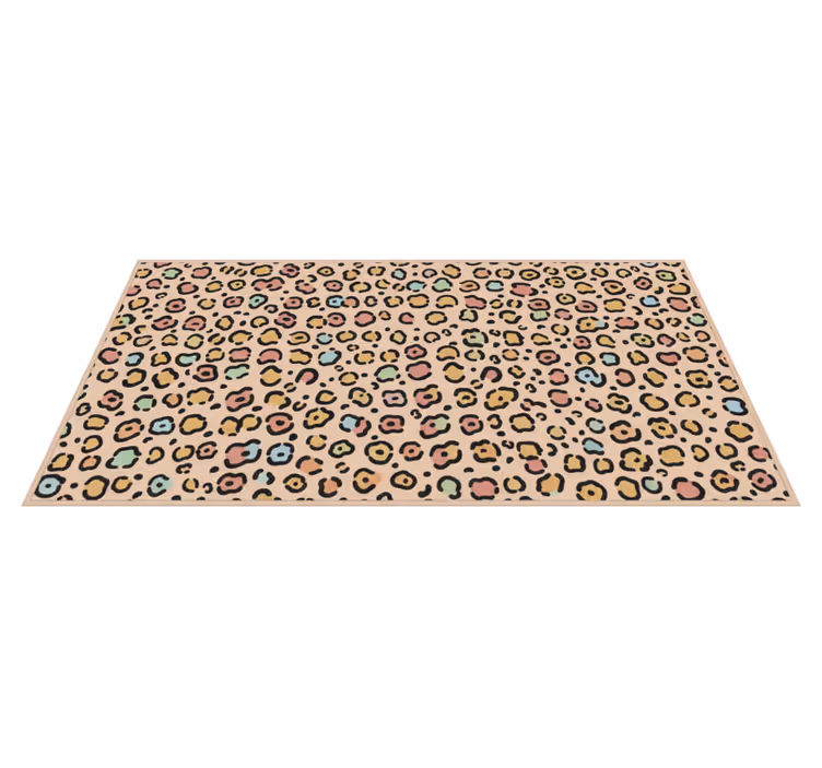 Vinylový koberec do spálne s pastelovým potlačou leopardov - Tenstickers