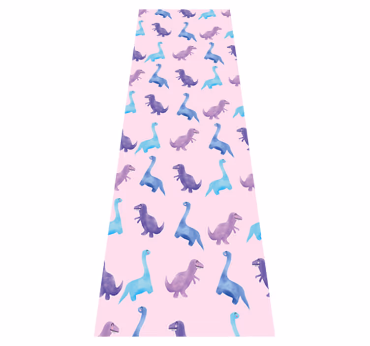 Vinylový koberec do spálne s ružovými dinosaurami na pozadí - Tenstickers