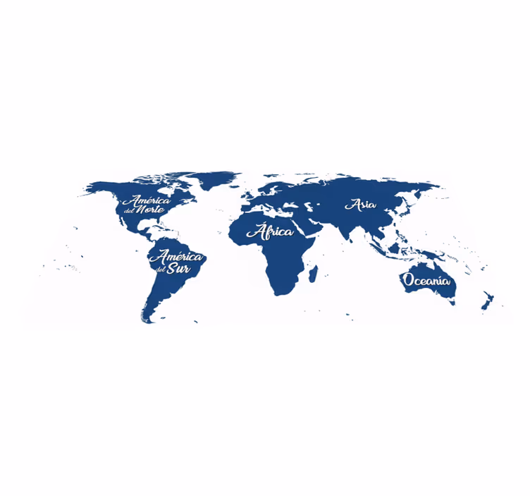 Vinylový koberec do spálne mapa sveta classic blue - Tenstickers