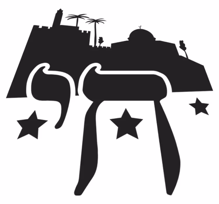 Vinylový koberec do spálne s symbolom chai - Tenstickers