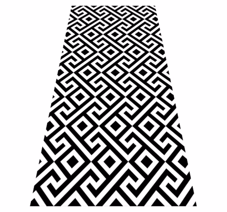 Severský vinylový koberec s čiernobielym geometrickým vzorom - Tenstickers