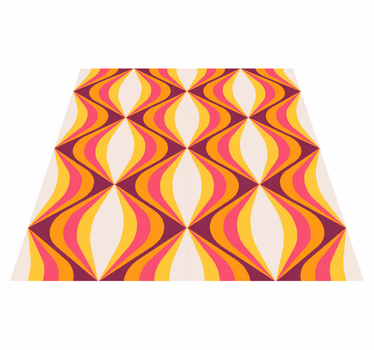 Vinylový koberec vintage retro oranžová vlna - Tenstickers