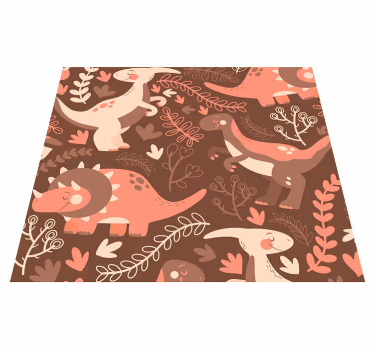 Vinylové koberce zvieratá dinosaurus a listy - Tenstickers