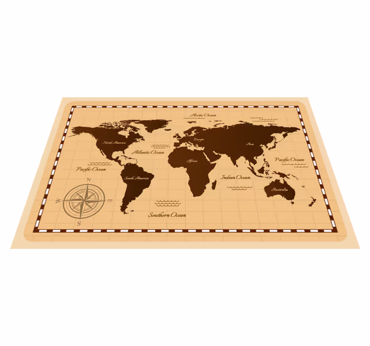 Vinylový koberec s mapou sveta atlas - Tenstickers