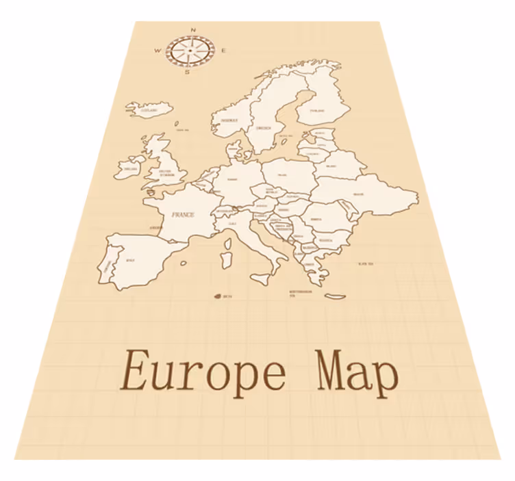 Vinylový koberec s mapou sveta vintage európa - Tenstickers