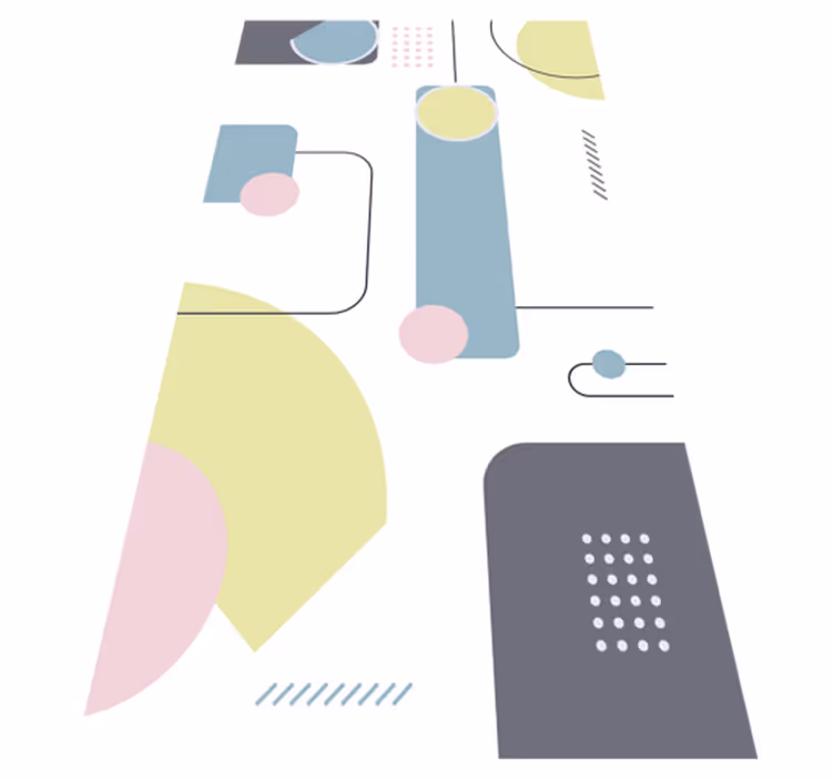 Moderný vinylový koberec s pastelovým geometrickým pozadím - Tenstickers