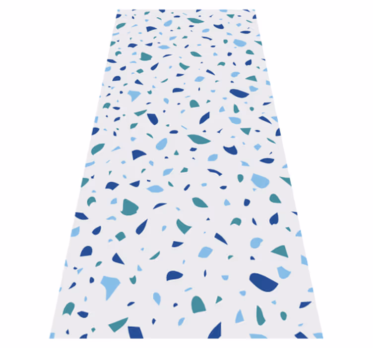 Vzorovaný vinylový koberec modré tóny terrazzo - Tenstickers