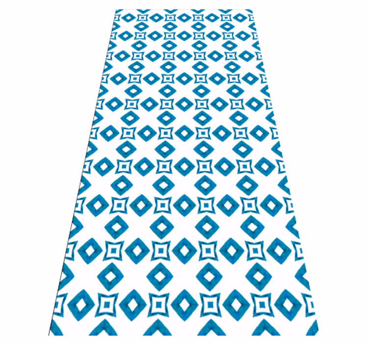 Vzorovaný vinylový koberec geometrický modrý diamant - Tenstickers