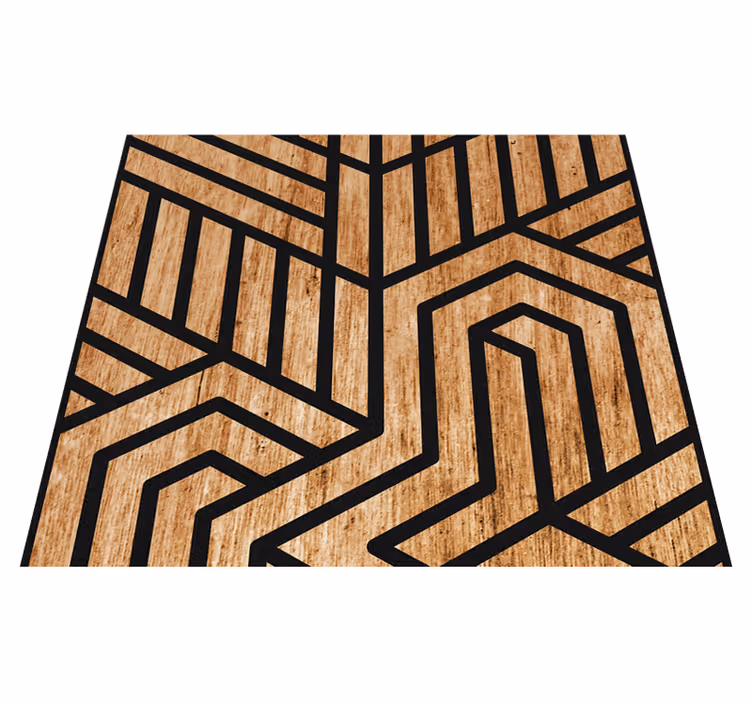 Vzorovaný vinylový koberec drevená geometria - Tenstickers