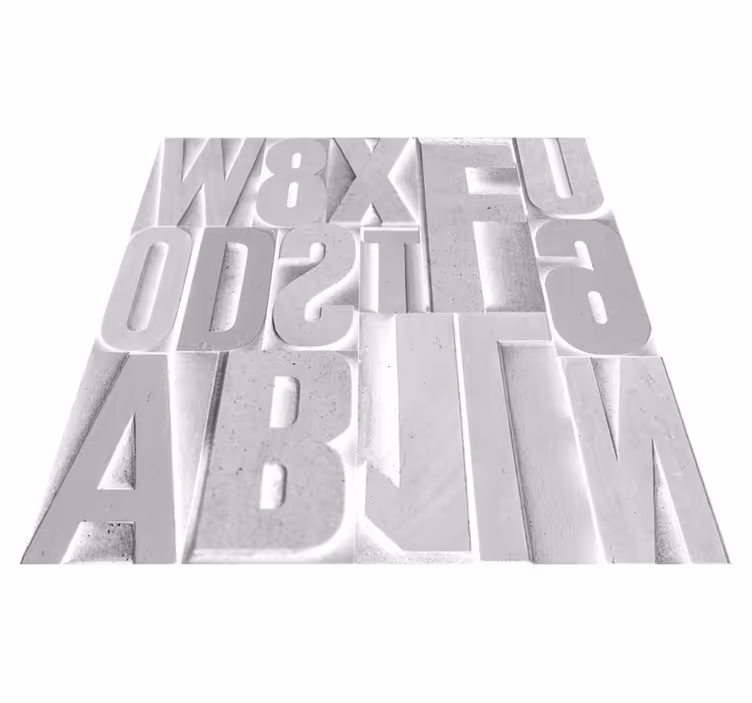 Vinylový koberec citáty 3d šedé písmená - Tenstickers