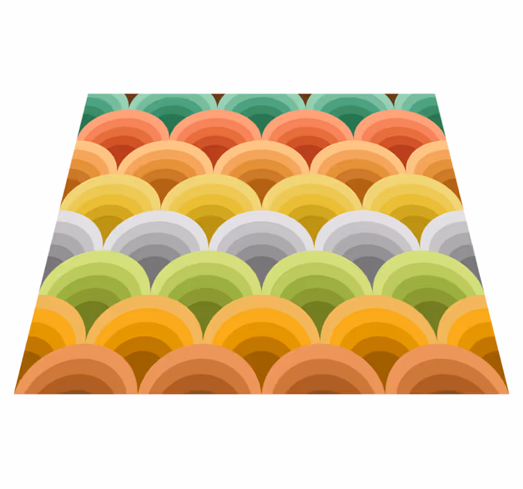 Vinylový koberec vintage s oranžovými kruhmi - Tenstickers