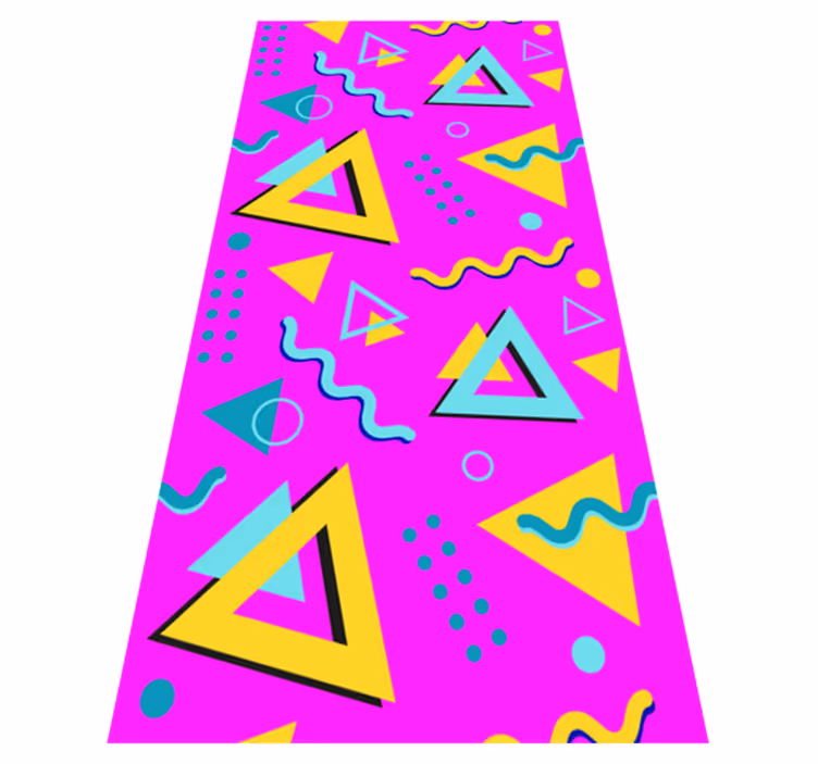 Vinylový koberec vintage memphis retro 80 geometrické tvary - Tenstickers